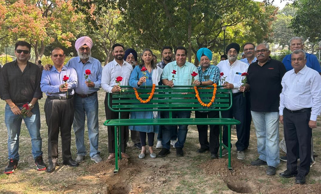 40 pipe benches installed in Fragrance Garden for senior citizens.